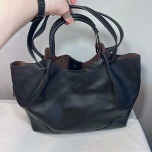 Sondra Roberts Squared black hobo slouchy satchel handbag purse